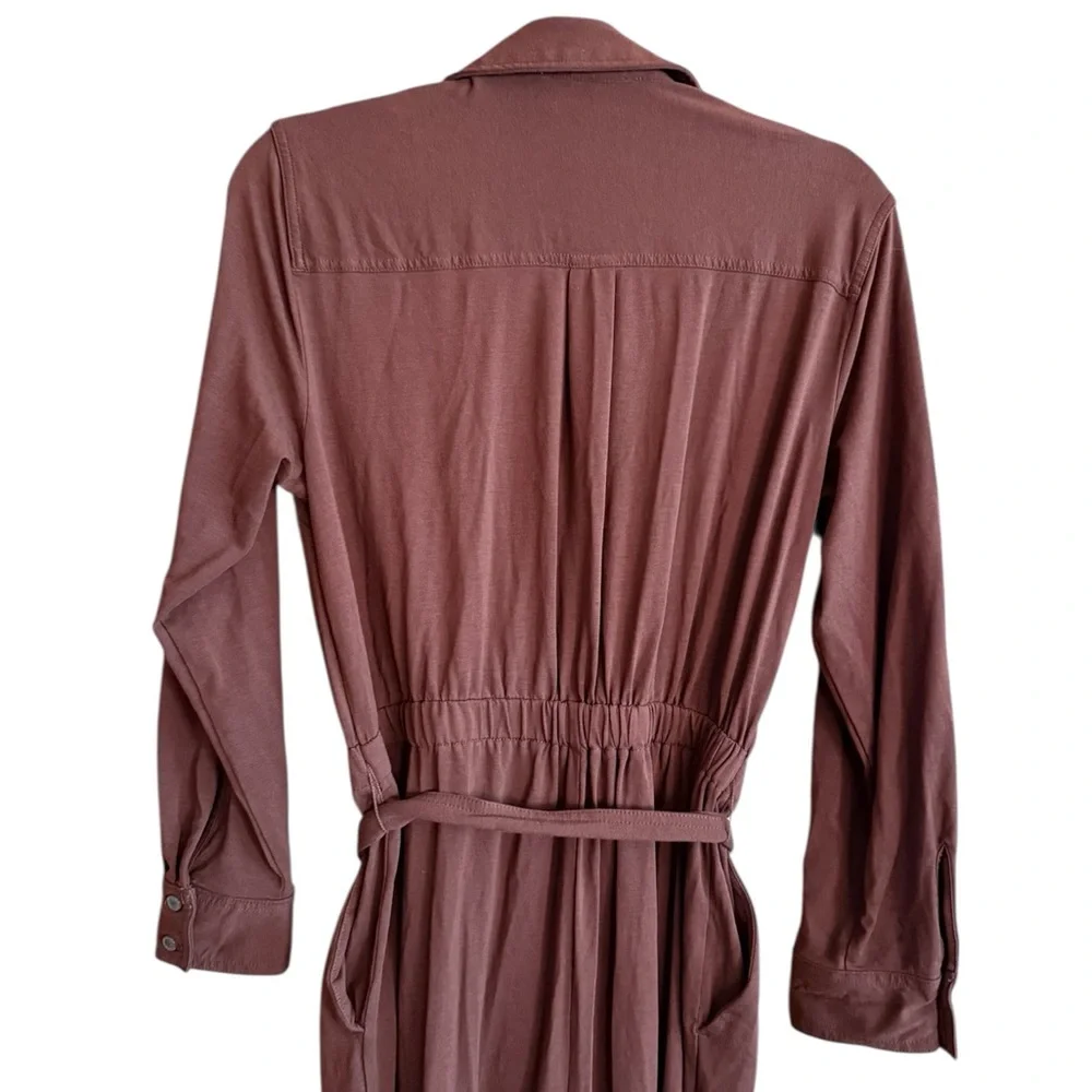 Loft Brown Belted Jumpsuit with Pockets Size Medium Petite - Picture 7 of 12